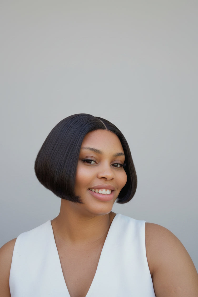 8" Vietnamese Bone Straight Bob Wig