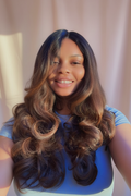 Wig – Soft Cream Mauve, Face & Hair Unchanged